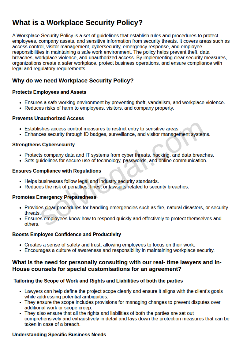 WORKPLACE SECURITY POLICY